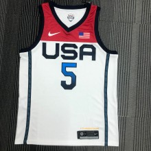 NBA Men Tokoyo Olimpics 2020 USA National White #5 LAVINE Jersey High Quality Name and Number Print