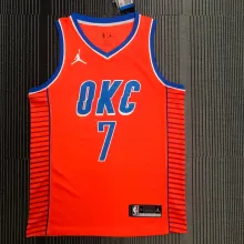 NBA New Season 2021 Men Oklahoma City Thunder Orange #7 ANTHONY Jersey High Quality Name and Number Print