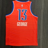 NBA New Season 2021 Men Oklahoma City Thunder Orange #13 GEORGE Jersey High Quality Name and Number Print