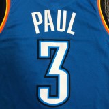 NBA Men Oklahoma City Thunder Blue #3 PAUL Jersey High Quality Name and Number Print