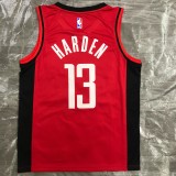 NBA Men Season 2021 Houston Rockets Red #13 HARDEN Jersey High Quality Name and Number Print
