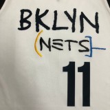 NBA Men Season 2021 Brooklyn Nets White City #11 IRVING Jersey High Quality Name and Number Print