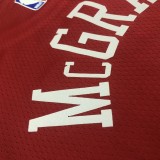 NBA Men Houston Rockets Red with Yellow Lines #1 MCGRADY Jersey High Quality Name and Number Print