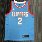 NBA Men Los Angeles Clippers Light Blue LEONARD#2 Jersey High Quality Name and Number Print