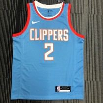 NBA Men Los Angeles Clippers Light Blue LEONARD#2 Jersey High Quality Name and Number Print