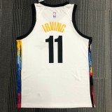 NBA Men Season 2021 Brooklyn Nets White City #11 IRVING Jersey High Quality Name and Number Print
