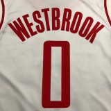 NBA Men Season 2021 Houston Rockets White #0 WESTBROOK Jersey High Quality Name and Number Print
