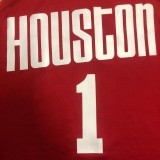 NBA Men Houston Rockets Red with Yellow Lines #1 MCGRADY Jersey High Quality Name and Number Print