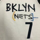 NBA Men Season 2021 Brooklyn Nets White City #7 DURANT Jersey High Quality Name and Number Print