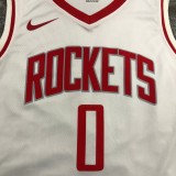 NBA Men Season 2021 Houston Rockets White #0 WESTBROOK Jersey High Quality Name and Number Print