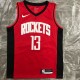 NBA Men Season 2021 Houston Rockets Red #13 HARDEN Jersey High Quality Name and Number Print