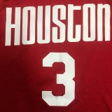 NBA Men Houston Rockets Red with Yellow Lines #3 PAUL Jersey High Quality Name and Number Print