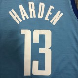 NBA Men Season 2021 Houston Rockets Light Blue City #13 HARDEN Jersey High Quality Name and Number Print