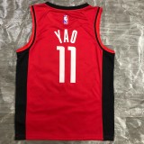NBA Men Season 2021 Houston Rockets Red #11 YAO Jersey High Quality Name and Number Print