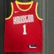 NBA Men Houston Rockets Red with Yellow Lines #1 MCGRADY Jersey High Quality Name and Number Print