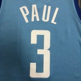 NBA Men Season 2021 Houston Rockets Light Blue City #3 PAUL Jersey High Quality Name and Number Print