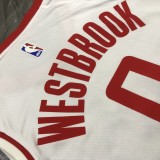 NBA Men Season 2021 Houston Rockets White #0 WESTBROOK Jersey High Quality Name and Number Print