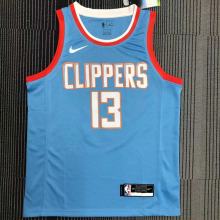 NBA Men Los Angeles Clippers Light Blue #13 GEORGE Jersey High Quality Name and Number Print