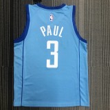 NBA Men Season 2021 Houston Rockets Light Blue City #3 PAUL Jersey High Quality Name and Number Print