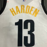 NBA Men Season 2021 Brooklyn Nets White City #13 HARDEN Jersey High Quality Name and Number Print