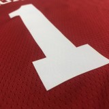 NBA Men Houston Rockets Red with Yellow Lines #1 MCGRADY Jersey High Quality Name and Number Print