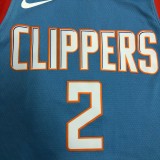 NBA Men Los Angeles Clippers Light Blue LEONARD#2 Jersey High Quality Name and Number Print