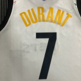 NBA Men Season 2021 Brooklyn Nets White City #7 DURANT Jersey High Quality Name and Number Print