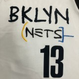 NBA Men Season 2021 Brooklyn Nets White City #13 HARDEN Jersey High Quality Name and Number Print