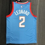 NBA Men Los Angeles Clippers Light Blue LEONARD#2 Jersey High Quality Name and Number Print