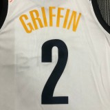 NBA Men Season 2021 Brooklyn Nets White City #2 GRIFFIN Jersey High Quality Name and Number Print
