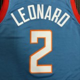NBA Men Los Angeles Clippers Light Blue LEONARD#2 Jersey High Quality Name and Number Print