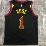 NBA Men Season 2021 Cleveland Cavaliers Black #1 ROSE Jersey High Quality Name and Number Print
