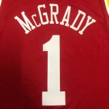 NBA Men Houston Rockets Red with Yellow Lines #1 MCGRADY Jersey High Quality Name and Number Print