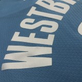 NBA Men Season 2021 Houston Rockets Light Blue City #0 WESTBROOK Jersey High Quality Name and Number Print