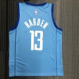 NBA Men Season 2021 Houston Rockets Light Blue City #13 HARDEN Jersey High Quality Name and Number Print