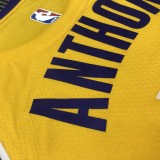 NBA Men Los Angeles Lakers Retro Yellow Round Neck #7 ANTHONY Jersey High Quality Name and Number Print