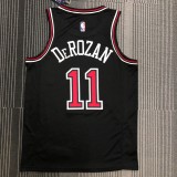 NBA Men Chicago Bulls Black #11 DEROZAN Jersey High Quality Name and Number Print