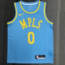 NBA Season 2021 Los Angeles Lakers Minneapolis Blue #0 WESTBROOK Round Neck Jersey High Quality Name and Number Print