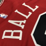 NBA Men Chicago Bulls Red #2 BALL Jersey High Quality Name and Number Print