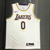 NBA Men Los Angeles Lakers #0 WESTBROOK Retro White Round Neck Jersey High Quality Name and Number Print