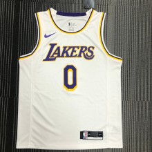 NBA Men Los Angeles Lakers #0 WESTBROOK Retro White Round Neck Jersey High Quality Name and Number Print