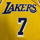 NBA Men Los Angeles Lakers Retro Yellow Round Neck #7 ANTHONY Jersey High Quality Name and Number Print