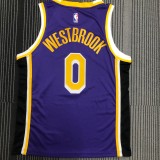NBA Men Los Angeles Lakers Retro Purple #0 WESTBROOK Round Neck Jersey High Quality Name and Number Print