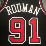 NBA Men Chicago Bulls Black #91 RODMAN Jersey High Quality Name and Number Print