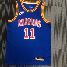 NBA Men Golden State Warriors Retro Blue #11 THOMPSON Jersey High Quality Name and Number Print