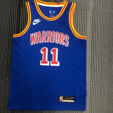 NBA Men Golden State Warriors Retro Blue #11 THOMPSON Jersey High Quality Name and Number Print