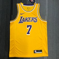 NBA Men Los Angeles Lakers Retro Yellow Round Neck #7 ANTHONY Jersey High Quality Name and Number Print