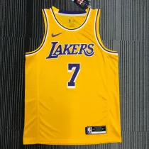 NBA Men Los Angeles Lakers Retro Yellow Round Neck #7 ANTHONY Jersey High Quality Name and Number Print