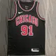 NBA Men Chicago Bulls Black #91 RODMAN Jersey High Quality Name and Number Print