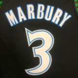 NBA Men Minnesota Timberwolves Retro Black #3 MARBURY Jersey High Quality Name and Number Print